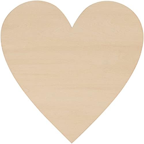 FUNSUEI 30 PCS 8 polegadas de madeira natural fatias cardíacas, recortes de coração de madeira
