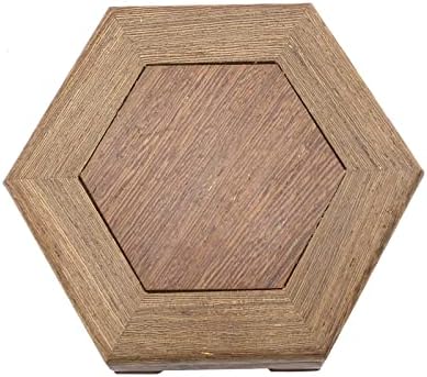 Pufguy tradicional artesanato de madeira de madeira exibir suporte oriental em forma hexadecimal pedestal