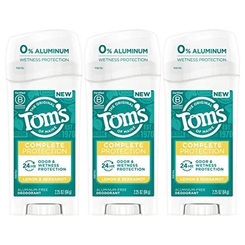 Tom's of Maine Proteção completa desodorante natural sem alumínio para mulheres, limão e bergamot,