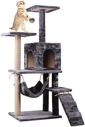 RKL Cat Tree Salbing Frame Tower Tower Cat Villa Cat Frame com cama de gato, adequado para escalada