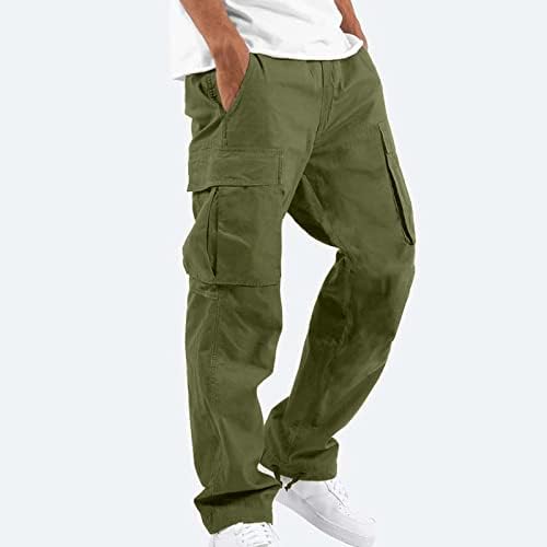 Calças de calça de calça casuais de homens com várias calças de cor sólida e reta de coloração ao