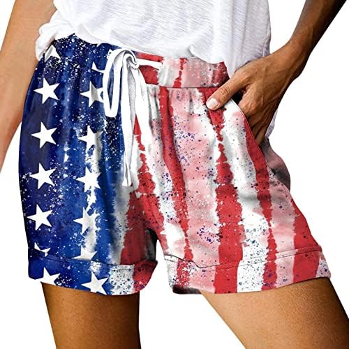 4 de julho shorts para mulheres casuais shorts de shorts de shorts de bandeira americana solteiros