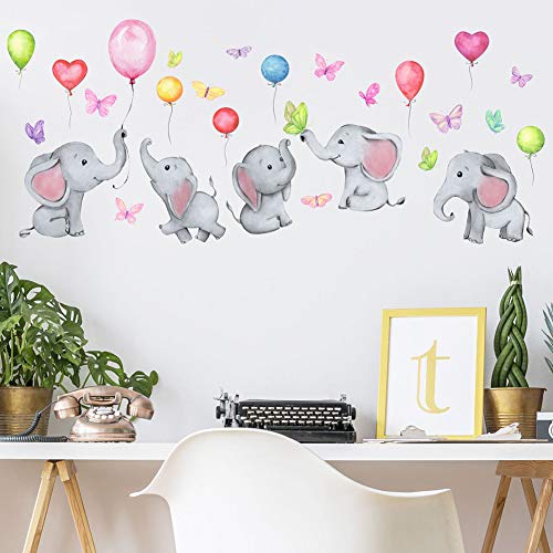 Jungle Animals adesivos de elefante DIY DIY CRIANÇAS Decalques murais Decoração de parede Decoração de quarto