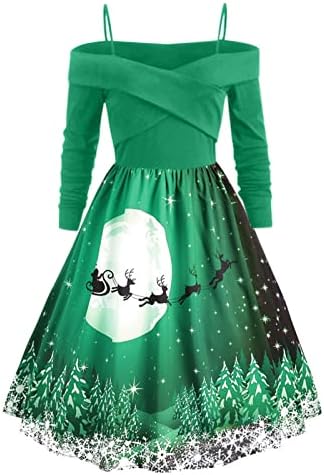 Vestidos de chá de coquetel de Natal dos anos 50 da década de 1950 Rockabilly Swing Dress Sleeves Sling Midi Dress Sling Midi