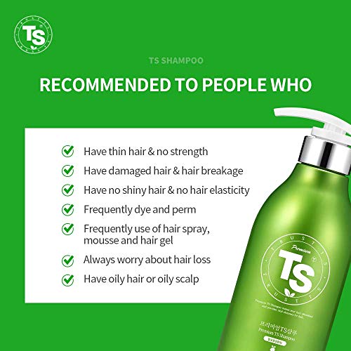 Shampoo de prevenção de perda de cabelo TS Premium 500ml + 100ml, fabricado na Coréia por TS Shampoo