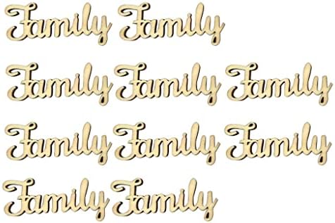 Ｋｌｋｃｍｓ 10 peças em branco inacabado '' família '' ornamento rústico letras de palavra em família script