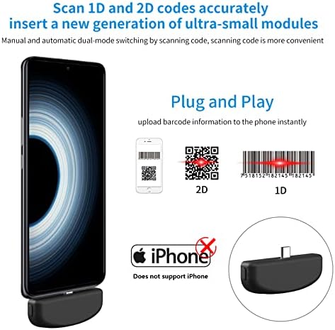 Scanner de código de barras de telefone celular 2D, Alacrity QR Barcode Reader Scanner Scanner Scanner com