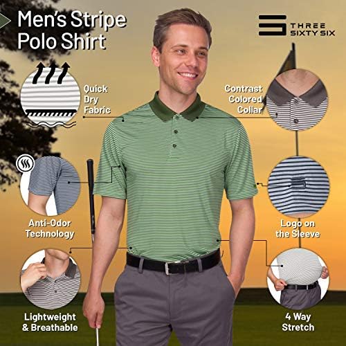 Camisas de golfe de ajuste seco para homens - camisa de pólo de manga curta de manga curta