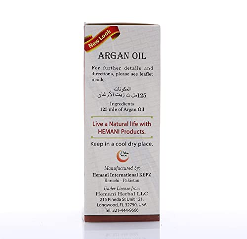 Óleo Hemani Argan - 125ml - de óleo de ervas naturais - hidratante da pele - anti -envelhecimento