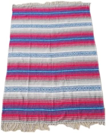 Cobertor autêntico mexicano, tapete de ioga, 75 L x 52 W, cobertor de arremesso, cobertor de sera,