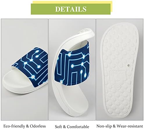 Blue Circuit Board House Sandals não deslizam chinelos de dedo do pé para massagem banho de chuveiro