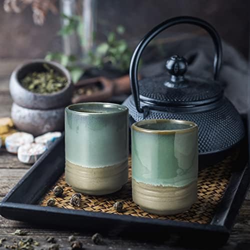 Tikusan Sushi Yunomi Japanese Chá Copos 12,5 fl.oz, fabricado no Japão Autentic Mino Ware para Hot Green