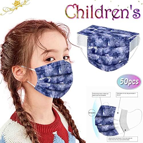 JMetrie máscara facial descartável para crianças, máscara de máscara de estampa de flores Máscara confortável