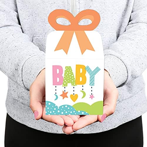 Big Dot of Happiness Colorful Baby Shower - Square Favor Gift Boxes - Gênero Neutro Party Box Caixas