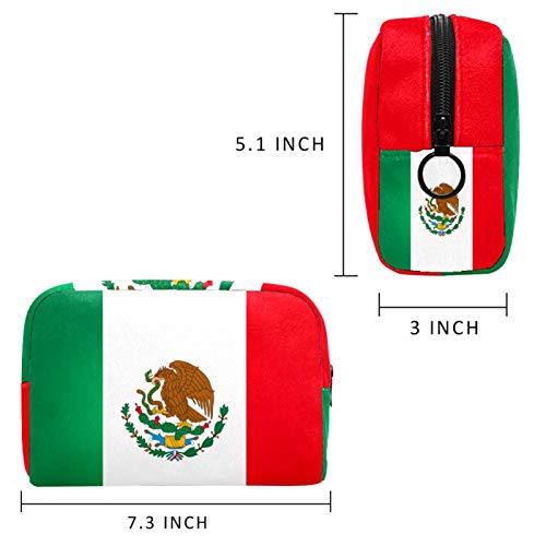 Bolsa de higiene pessoal Bolsa de lava -lava de maquiagem cosmética com bandeira de zíper do México para acessórios de viagem Essentials