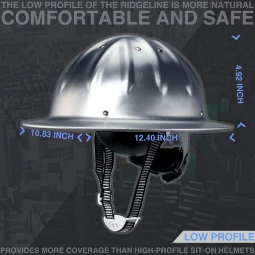 Capacete de chapéus de segurança de alumínio com suspensões de catraca tampa de segurança de prata de um tamanho