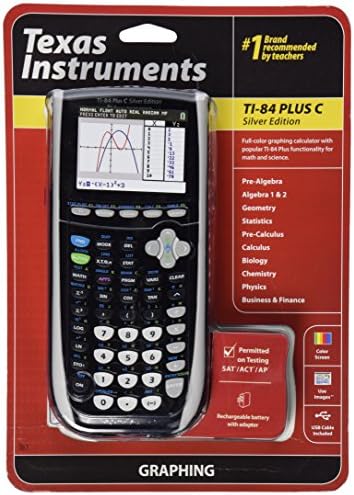 Texas Instruments Ti-84 Plus C Silver Edition calculadora gráfica, preto