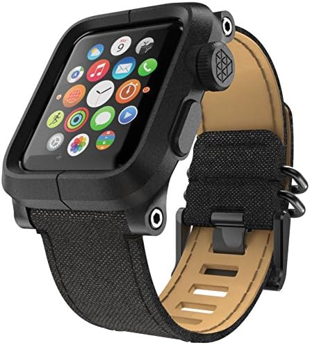 Lunatik Epik Policarbonato Case e cinta de lona para a Apple Watch Series 1, Black/Black