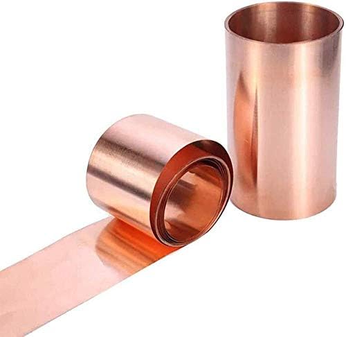 Placa de latão 99,9% de cobre Cu Metal Folha de folha T2 Alta pureza Rolo de folha de metal, 200x1000mm, espessura 0,05mm de alumínio de cobre de metal