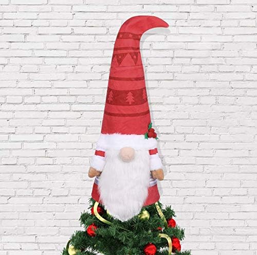 Toyvian Christmas Tree Topper Gnome, 26,7 polegadas grandes sueco tomte gnome natal árvore de árvore, santa