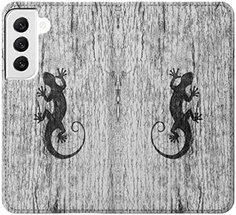RW2446 Gecko Wood Graphic impressa PU CHATHIP CASA CASA CASA PARA SAMSUNG GALAXY S22