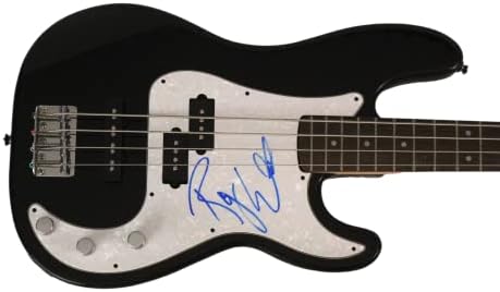 Roger Waters assinou autógrafo preto em tamanho grande Fender Electric Bass Guitar D com James Spence