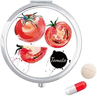 Vegetais de tomate saboroso saudável aquarela caixa de comprimidos de bolso de bolso caixa de armazenamento