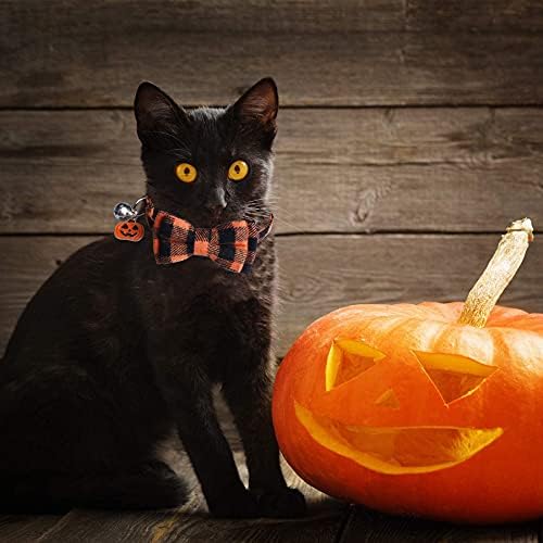 STMK 3 Pack Holiday Plaid Cat colares com sino de gravata borboleta, Breakaway Halloween Dia de Ação de Graças