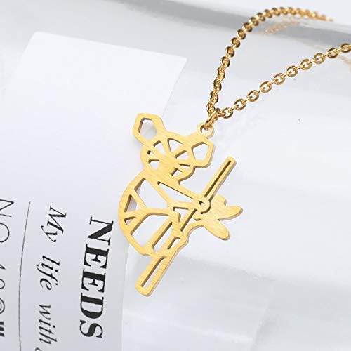 T3Store Koala Animals Colar minimalista Jóias de pendente de ouro geométricas de ouro para mulheres Melhor amiga - cor de ouro rosa - 43cm -36943