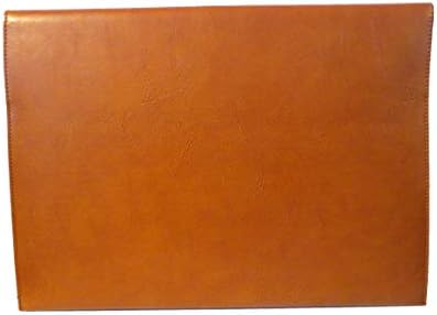Envelope de documentos de couro grande fiorentina, conhaque com interior marrom escuro