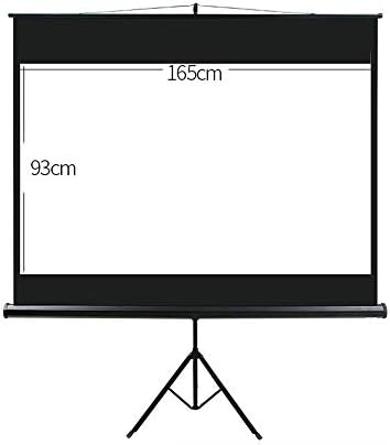 Tela de projeção Tela de projetor móvel interno com estanda 16: 9 HD Dobrável traseira traseira