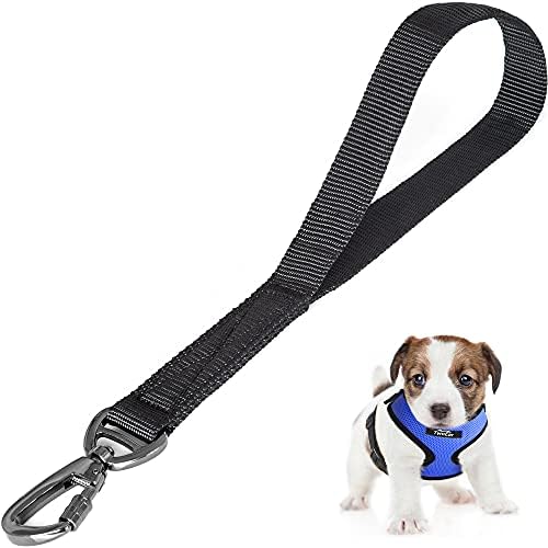 Twoear Short Dog Leash com arnês de cães, trânsito Pet Nylon de serviço pesado para controle de treinamento