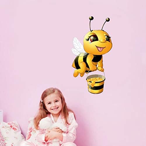 Decalques de parede de abelha 2pcs gadpiparty, adesivos de abelhas 3D do desenho animado, adesivos de