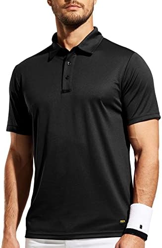 Mier Men's Polo Camisetas Quick Dry Golf Sleeve curta Casual Hortigo Casual Wicking Performance Top, Poliéster reciclado
