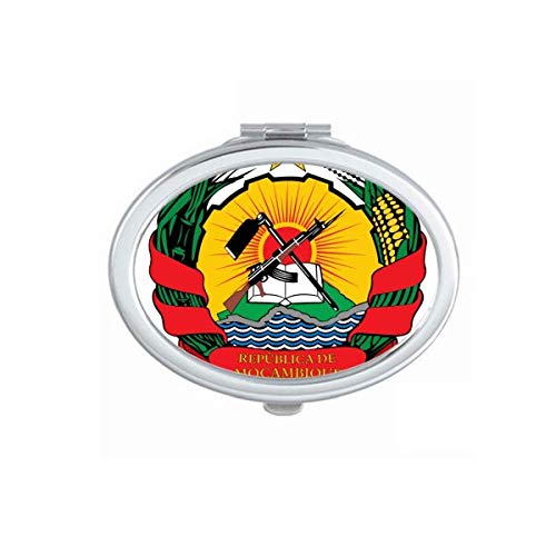 Moçambique Africa nacional emblema espelho portátil maquiagem manual dupla lateral óculos laterais