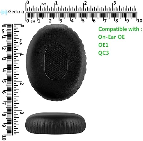 Geekria QuickFit Substituição Poods de orelhas para os fones de ouvido de Bose On-Ear, OE1 fones de ouvido, peças de reparo de almofada de fone de ouvido