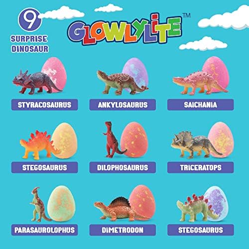 GLOWLYLITE - Bombas de banho de 9 da embalagem para crianças 3 anos ou mais com brinquedos surpresa