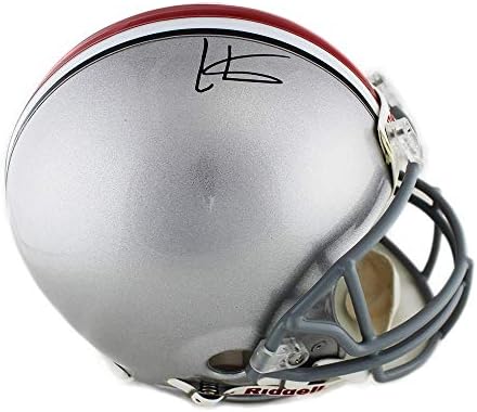 Cris Carter autografado/assinado o estado de Ohio Buckeyes atual capacete NCAA cinza autêntico