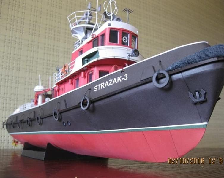 Strazak-3 Fireboat Paper Model Kit Toy Kids Presentes