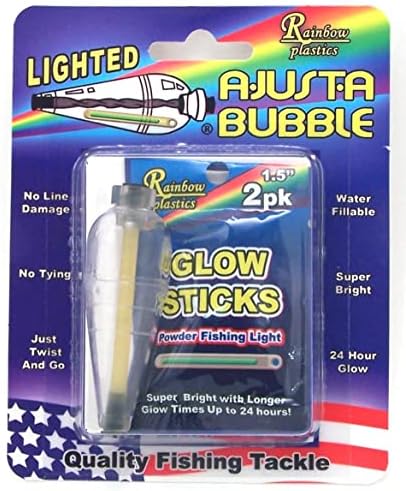 Rainbow Plastics iluminados Ajuste Bub 1/4 oz Equipamento de pesca transparente