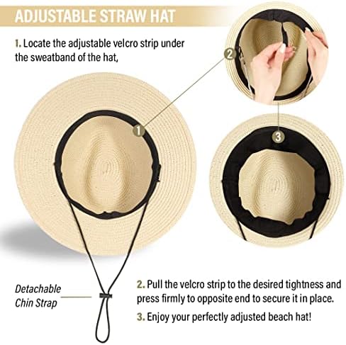 Chapéus de praia funcredíveis para mulheres - chapéu de sol panamá com óculos em forma de coração - Fedora Packable