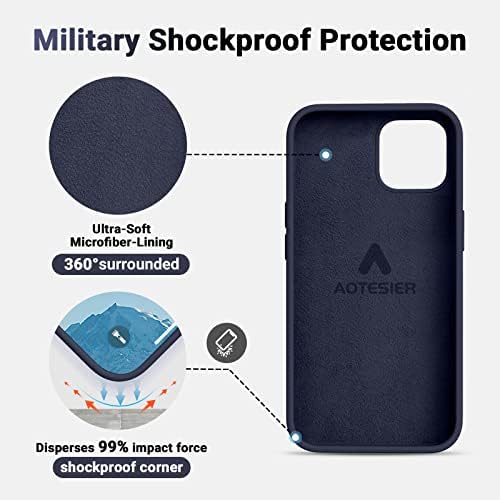 Caso de silicone macio da Aotesier para o iPhone 13 Pro Max Case, [Proteção Militar de Choques]