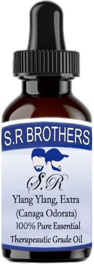 S.R Brothers Ylang Ylang, Extra puro e natural de óleo de grau essencial com gotas de gotas 30ml