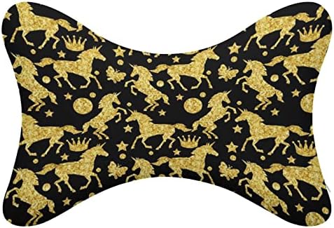 Gold Glitter Unicorns Carconte de travesseiro de pescoço de 2 suportes de pescoço confortável Pillow
