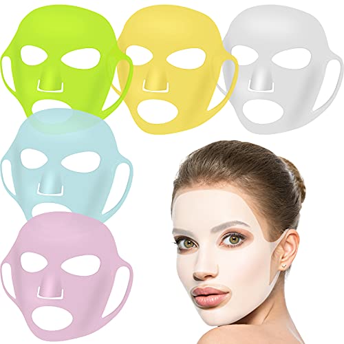 5 peças máscara facial de máscara facial de máscara de silicone reutil