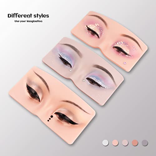 Zengizoke Makeup Practice Face, 3D Practice Makeup Face, Silicone Makeup Face Practice Board com bolsa