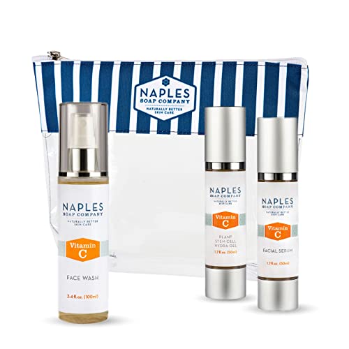 Naples Soap Company Vitamin C Radiant Skin Face Care Kit-Inclui lavagem de rosto, soro facial, hidratante