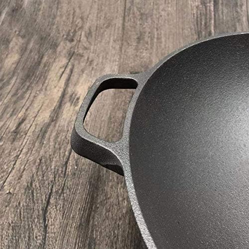 Gydcg wok - panela wok com tampa premium - frigideira de aço inoxidável com alça ergonômica e superfície
