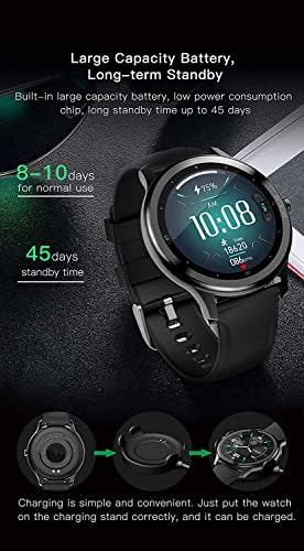 BlueNext Smart Watch Touch Watch Tracker Fitness Fitness Watch Freqüência cardíaca Monitor compatível