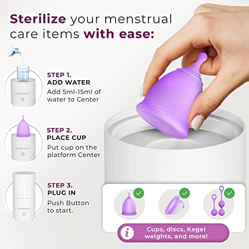 Esterilizador de copo menstrual da EcoBlossom - Modern Cupo Moderno de Copo Desinfetante sem tema